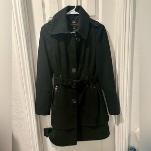 Miss Sixty Black Wool Coat with Belt
